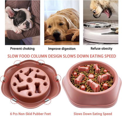 Slow Feeder Dog Bowl anti Gulping Healthy Eating Interactive Bloat Stop Fun Alternative Non Slip Dog Slow Food Feeding Pet Bowl Slow Eating Healthy Design for Small Medium Size Dogs